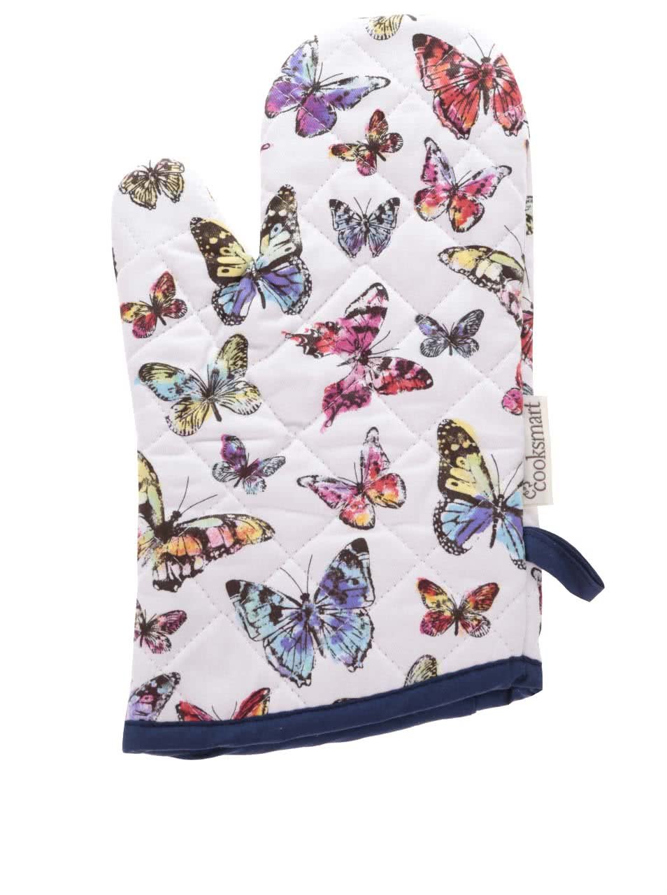 Modro-bílá chňapka s motivy motýlů Cooksmart Butterfly