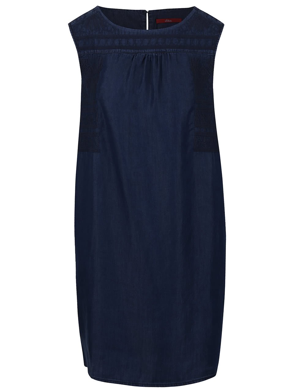Tmavě modré šaty s vyšitým vzorem s.Oliver