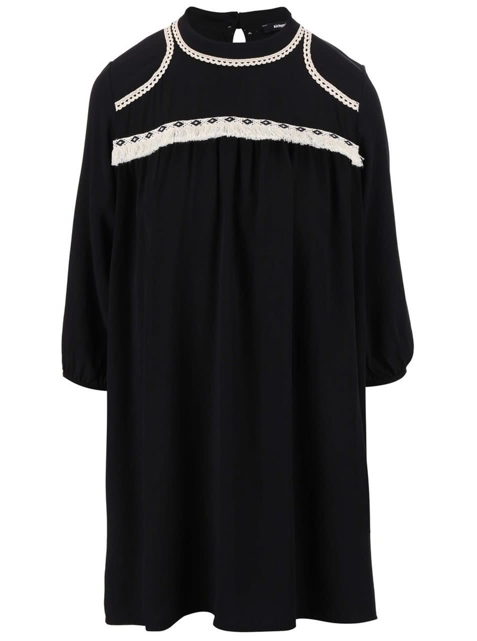 Černé šaty s krémovými detaily Alchymi Morion