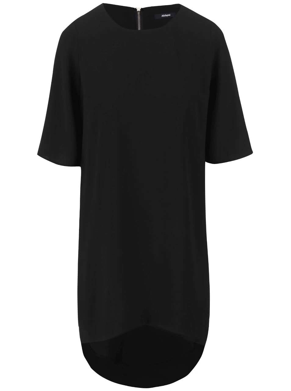 Černé jednoduché volné šaty Alchymi Minor