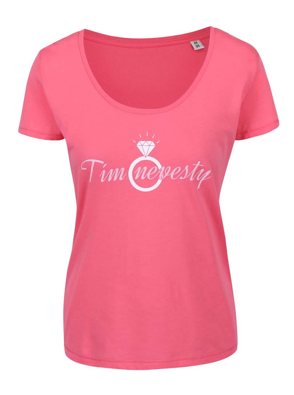 Růžové dámské tričko ZOOT Originál - Tím nevesty