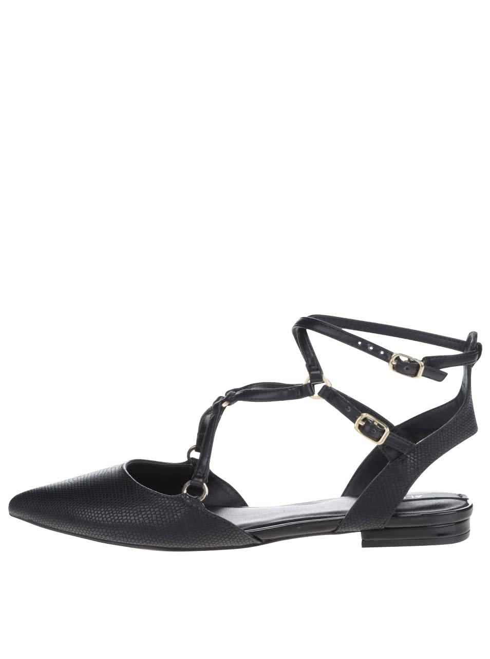 Černé sandálky s ozdobným páskem ALDO Eddiva