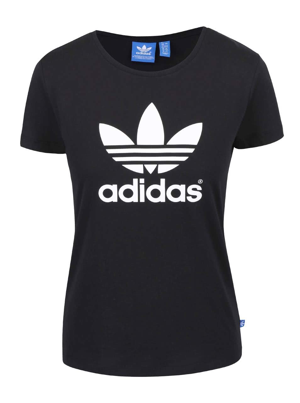 Černé dámské tričko s potiskem loga adidas Originals