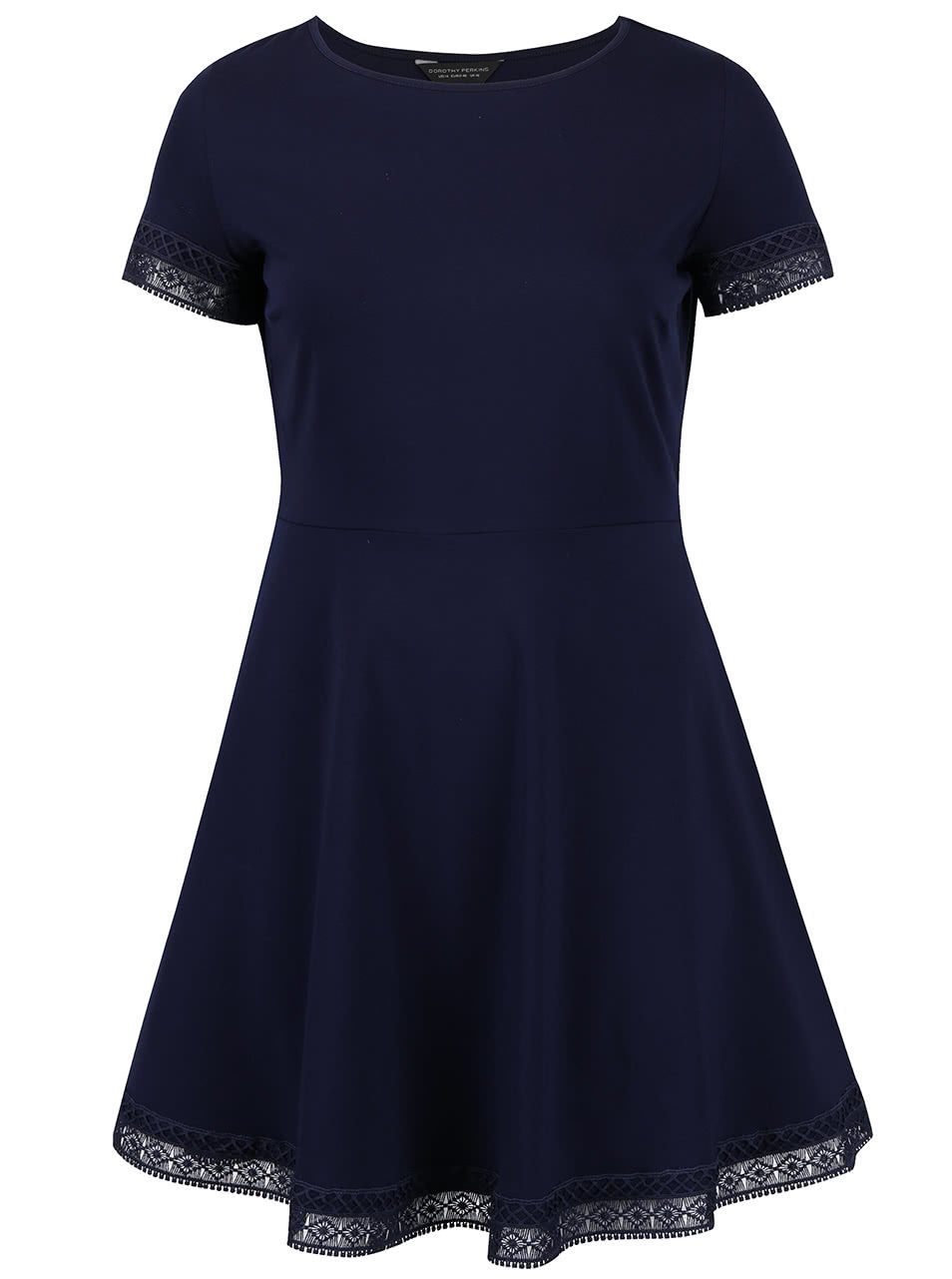 Tmavě modré šaty s krajkovým lemem Dorothy Perkins Curve