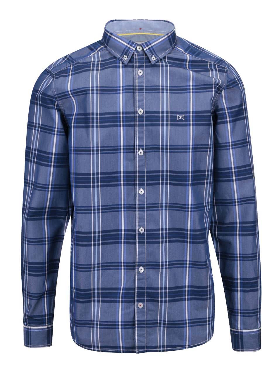 Tmavě modrá kostkovaná košile Tailored & Originals Fullham