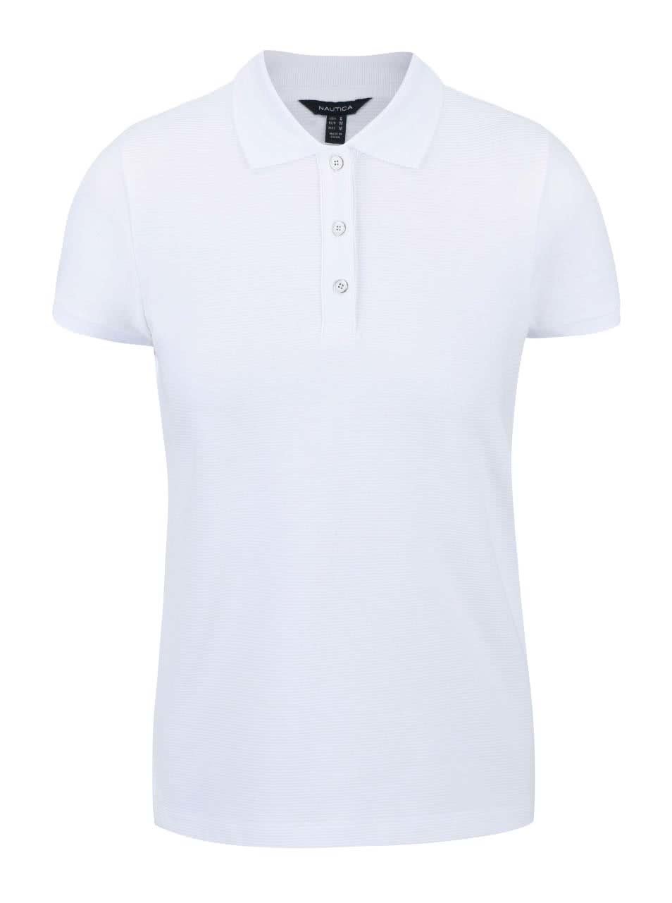 Bílé žebrované dámské polo tričko Nautica