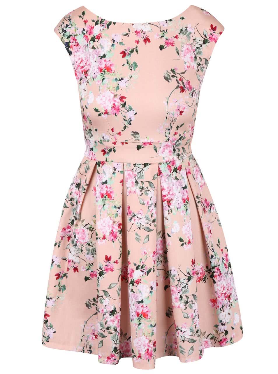 Růžové květované šaty Closet