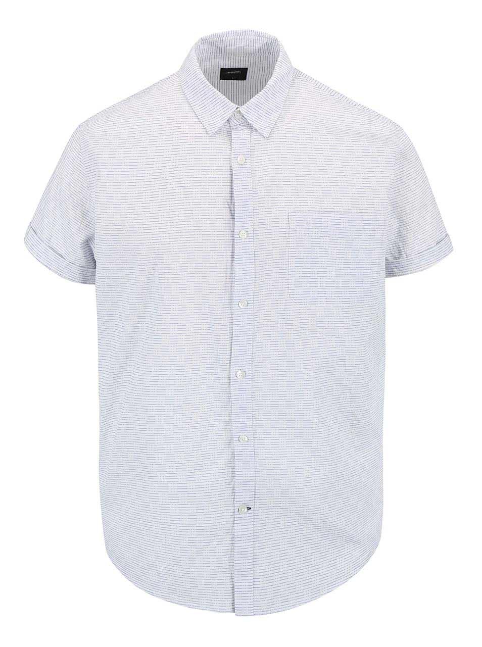 Bílá vzorovaná košile s krátkým rukávem Burton Menswear London
