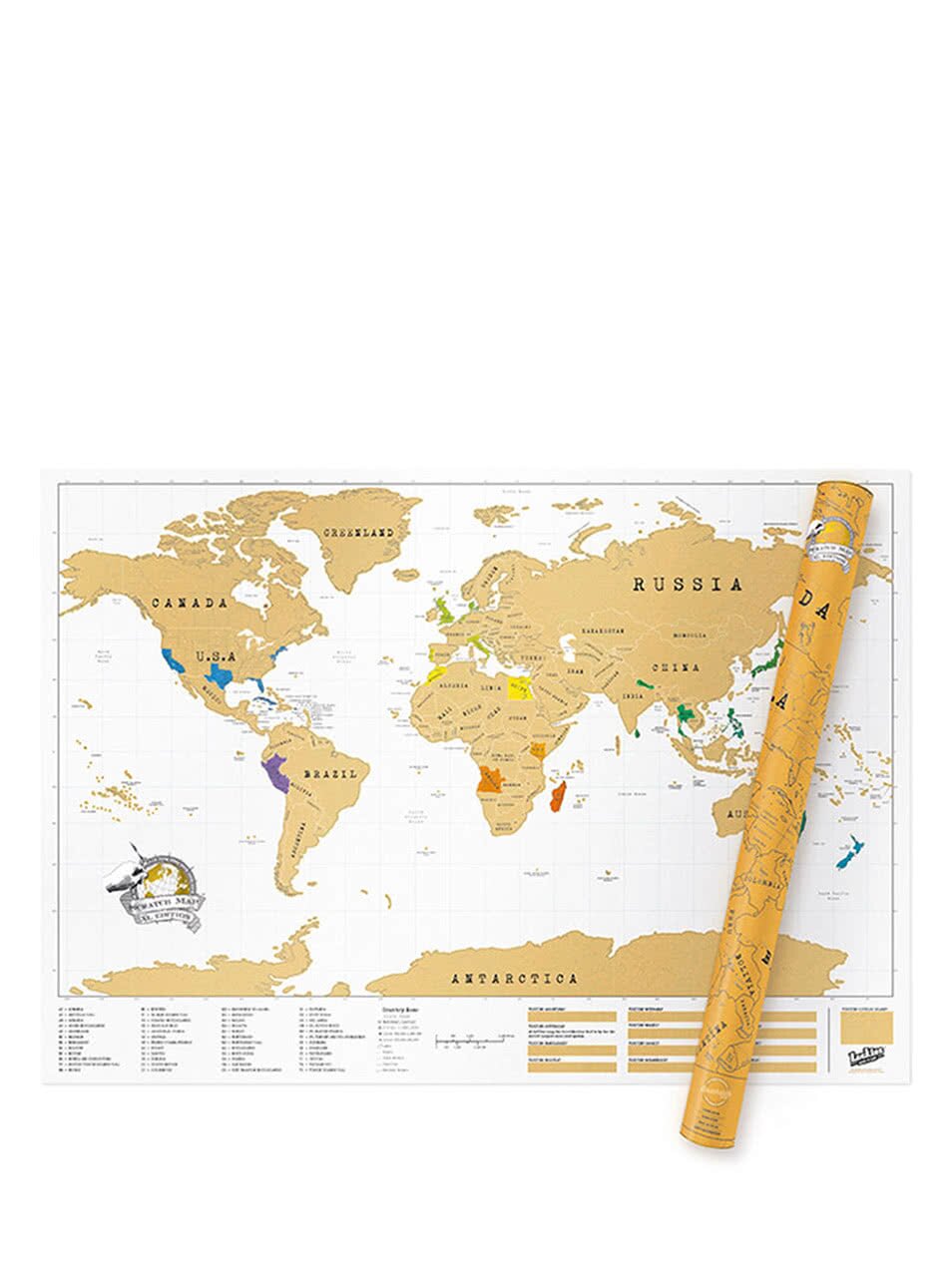 Velká nástěnná stírací mapa Luckies XL Edition