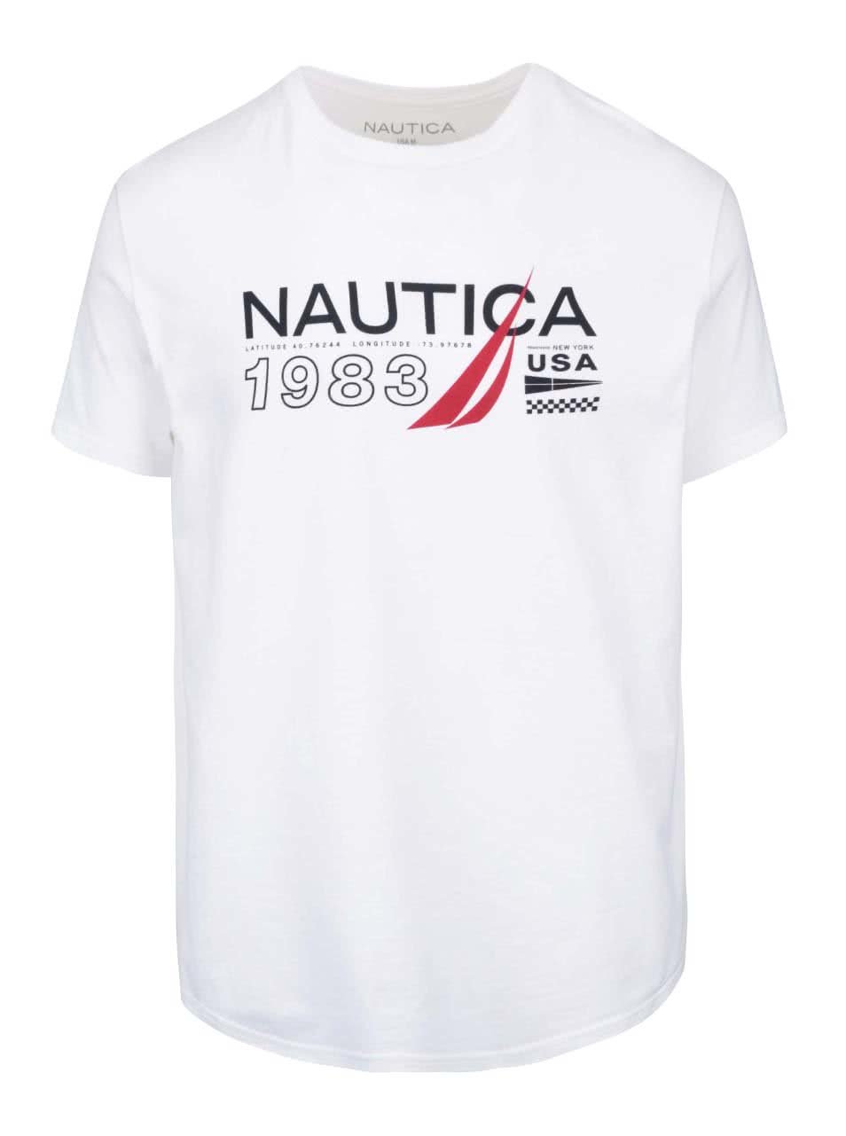Bílé pánské triko s potiskem Nautica