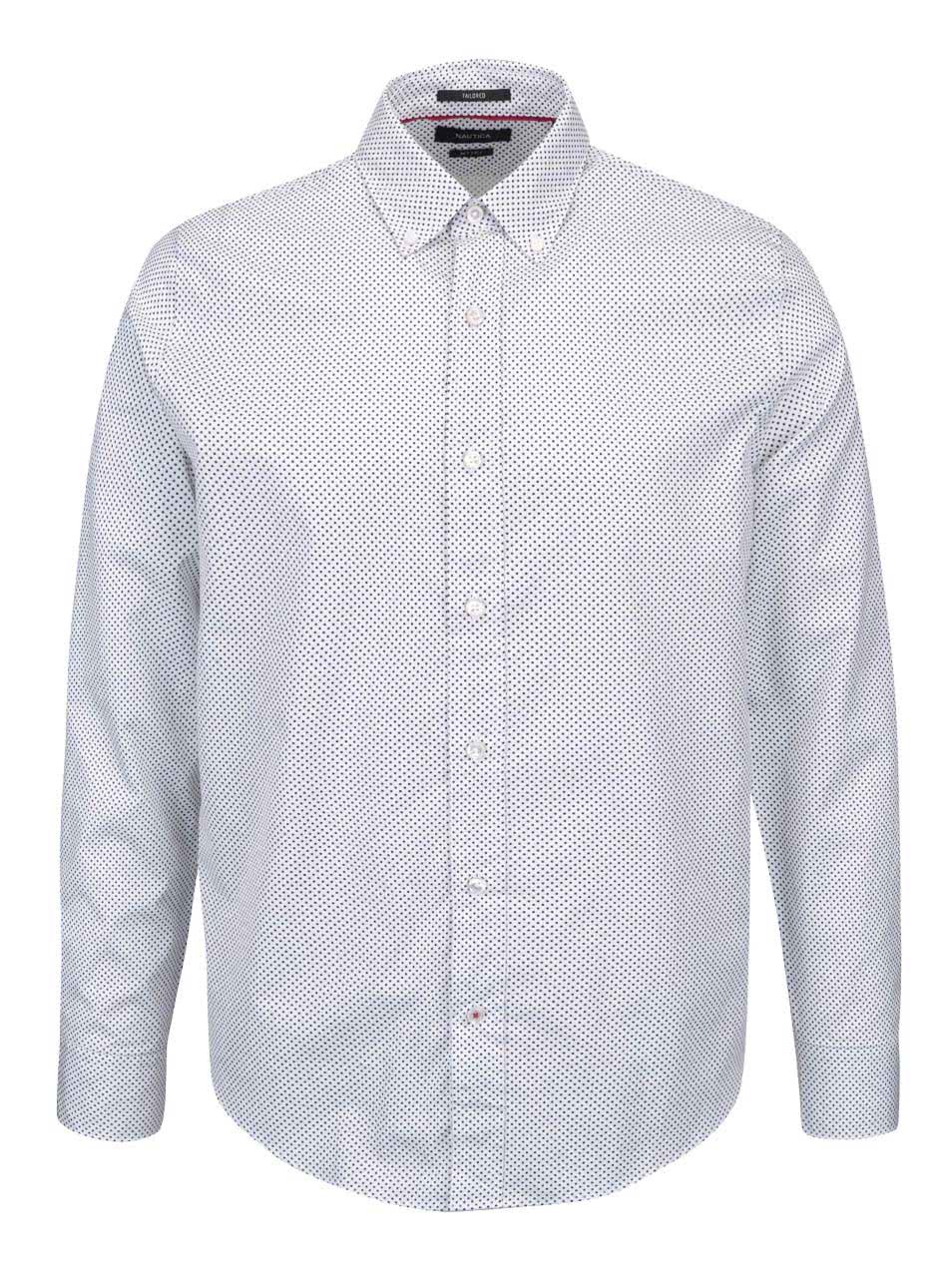 Bílá pánská košile s puntíky Nautica