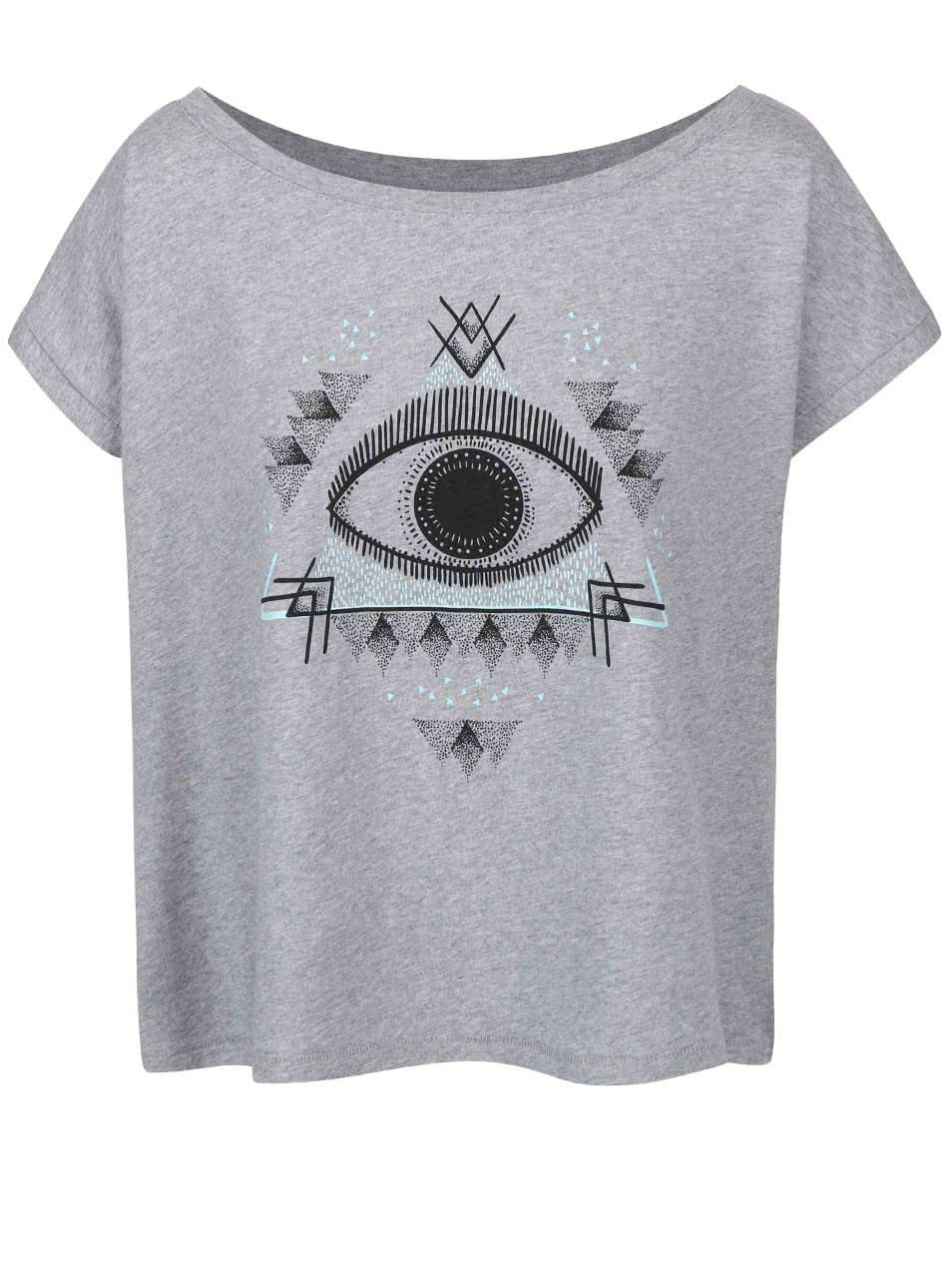 Šedé dámské volnější tričko ZOOT Originál Oko