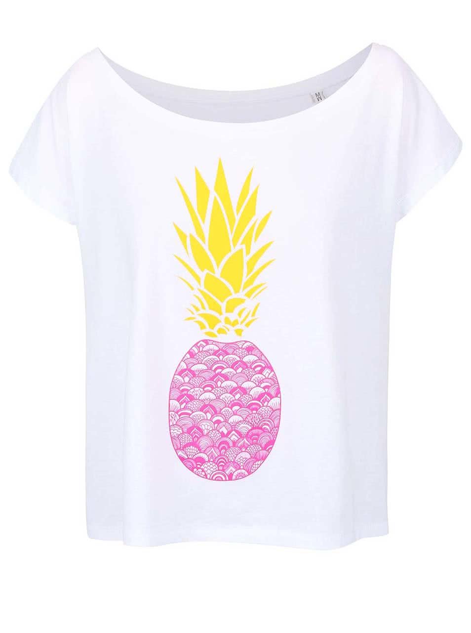 Bílé dámské volnější tričko ZOOT Originál Ananas