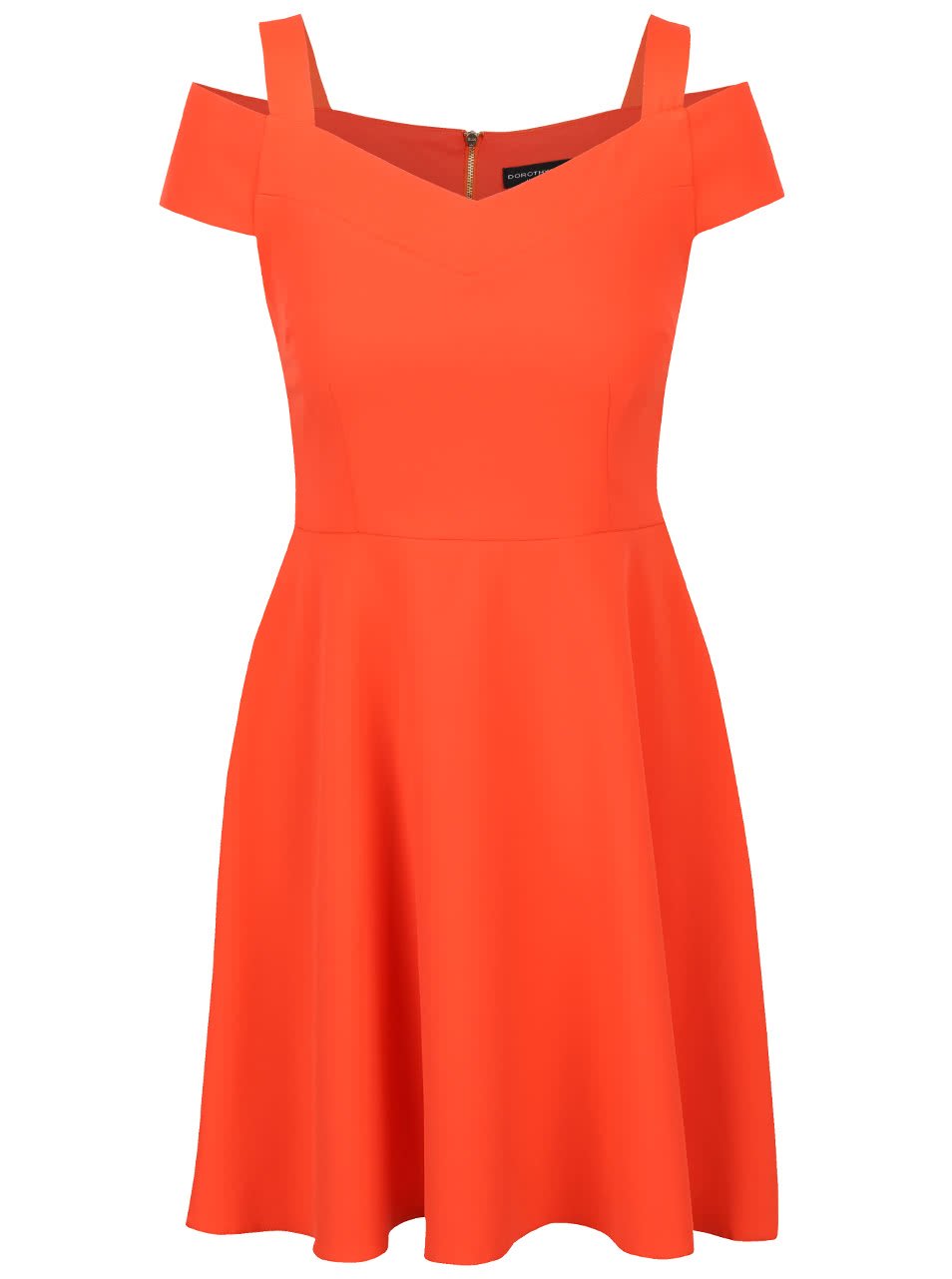 Oranžové šaty s průstřihy na ramenou Dorothy Perkins