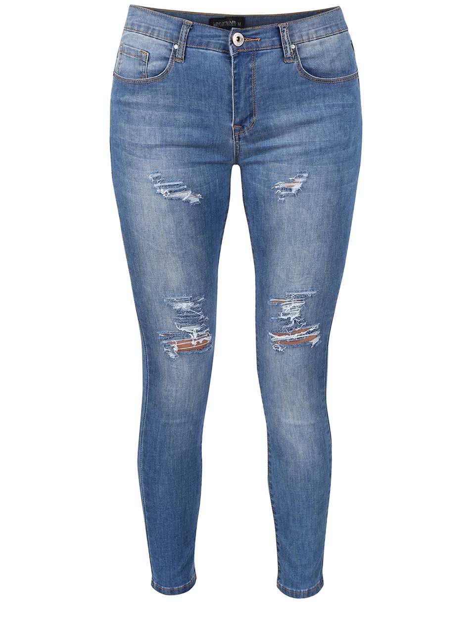 Modré potrhané osminkové džíny Haily´s Paula