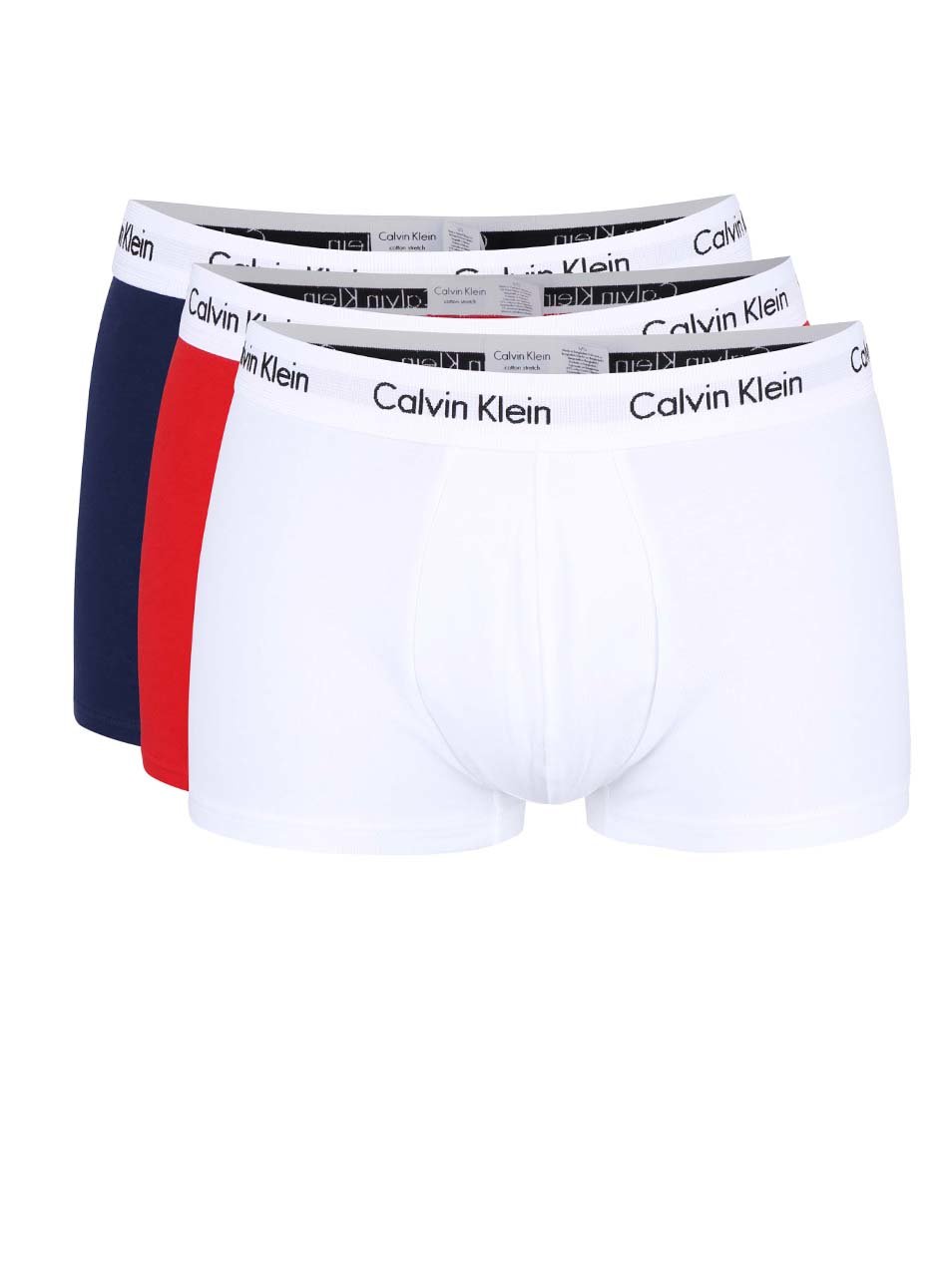 Sada tří boxerek v bílé, modré a červené barvě Calvin Klein