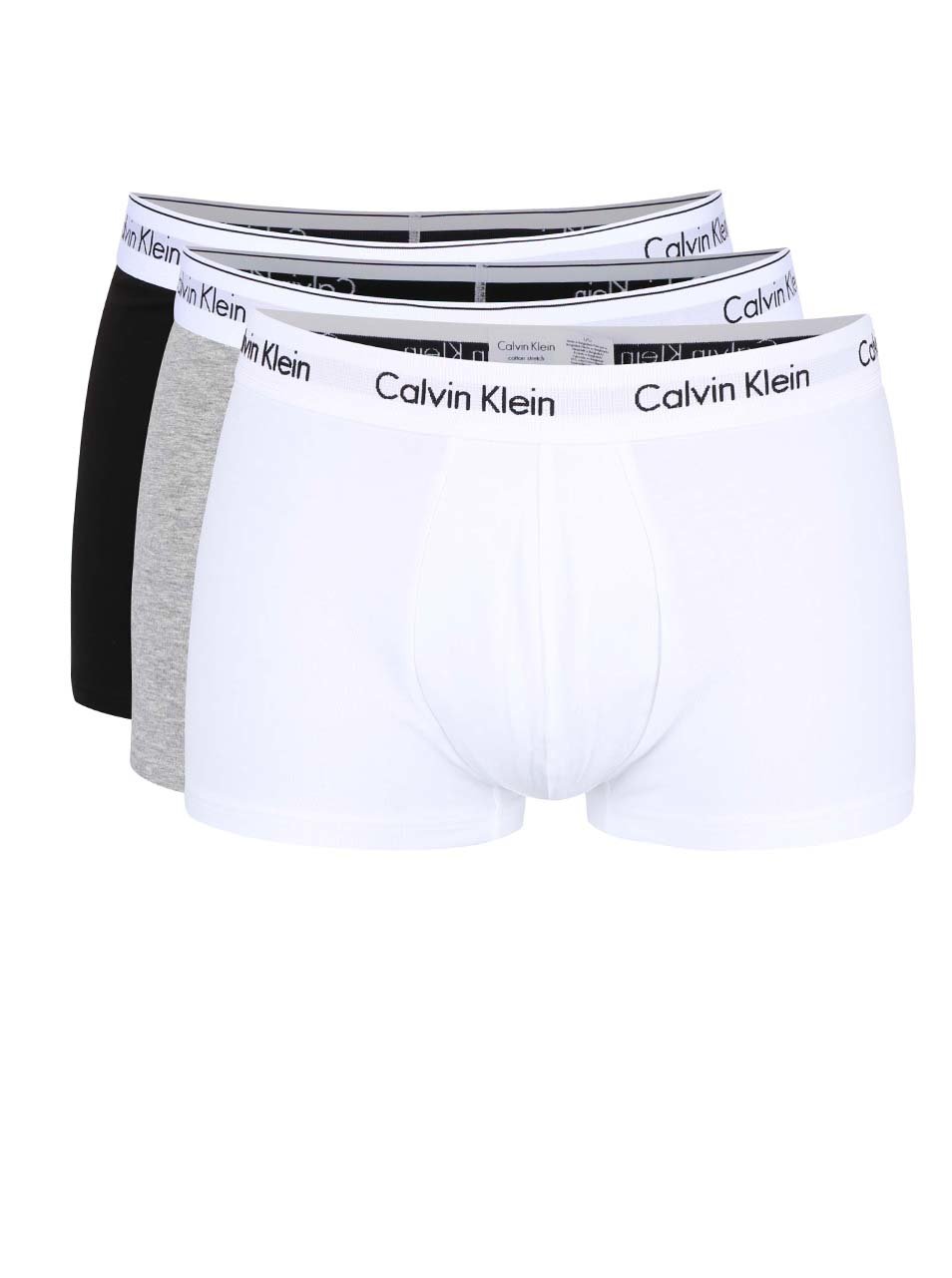 Sada tří boxerek v černé, bílé a šedé barvě Calvin Klein