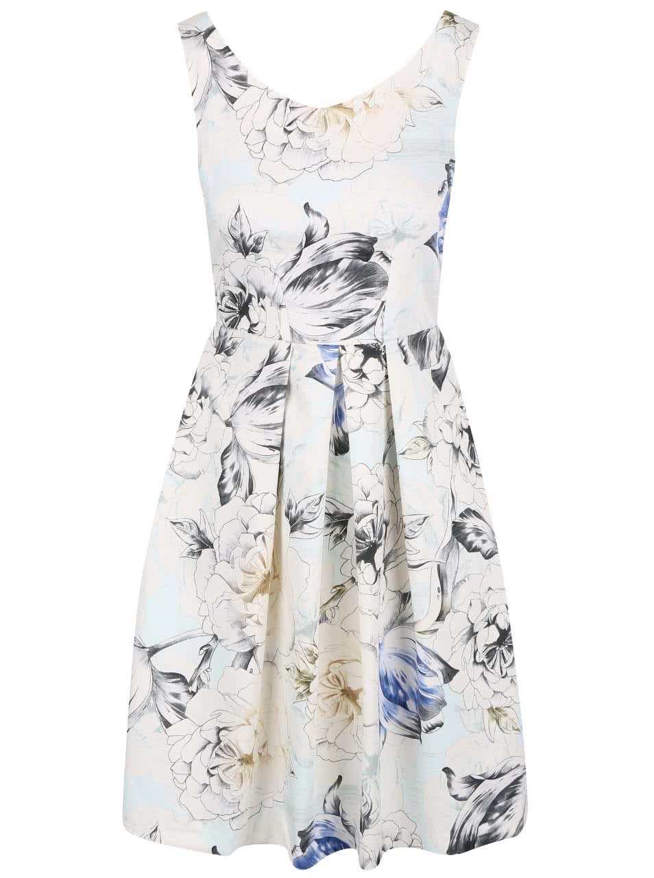 Krémové šaty s květinovým vzorem Closet