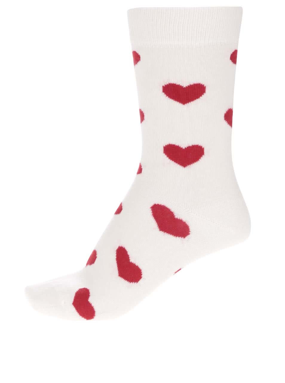 Krémové dámské ponožky Happy Socks Heart