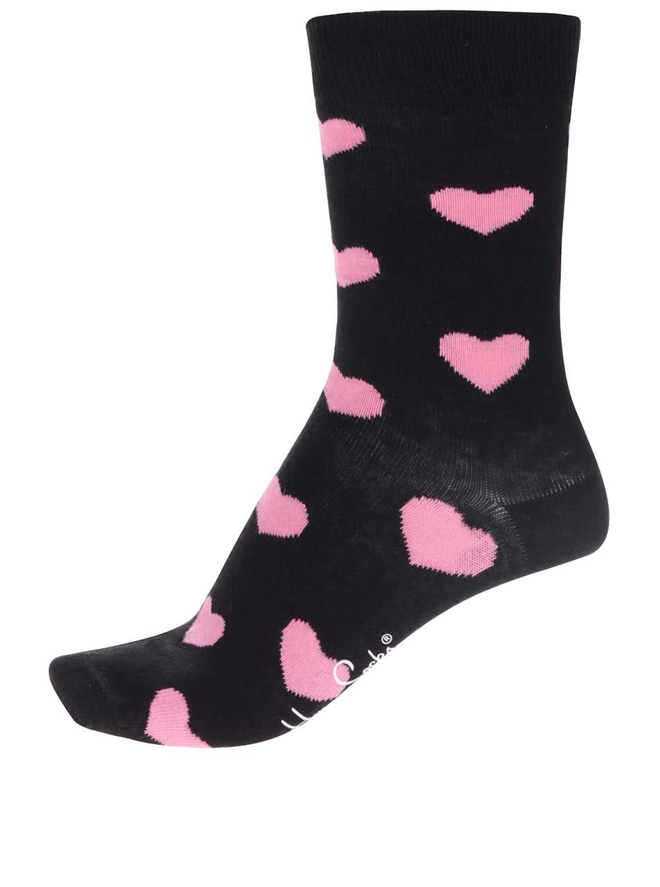 Černé dámské ponožky Happy Socks Heart