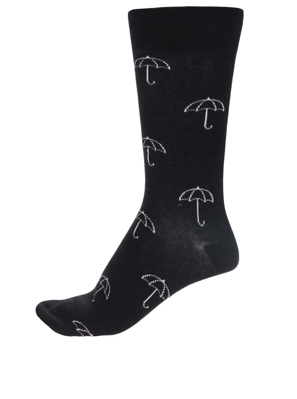 Černé unisex ponožky Happy Socks Umbrella