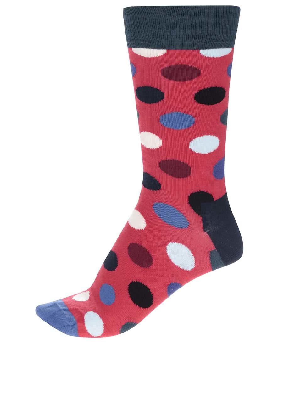 Modro-červené unisex ponožky Happy Socks Big Dot