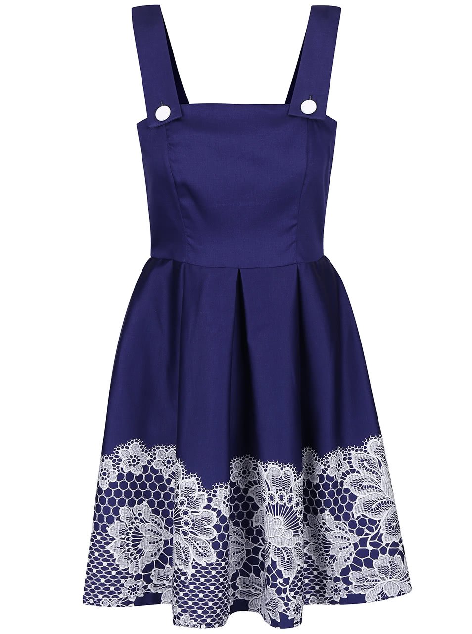 Modré šaty s potiskem krajky Closet
