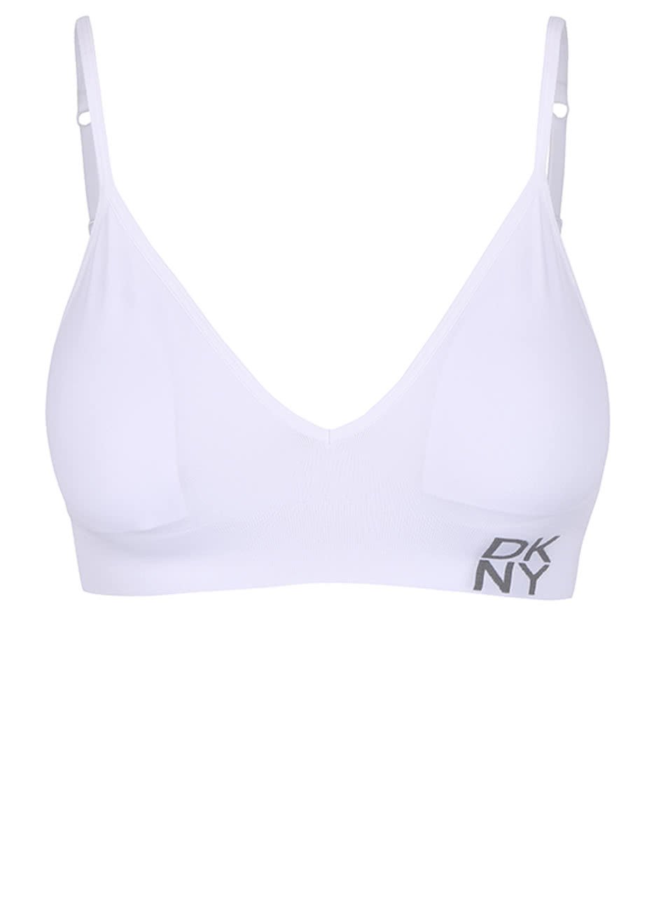 Bílá sportovní podprsenka s tenkými ramínky DKNY