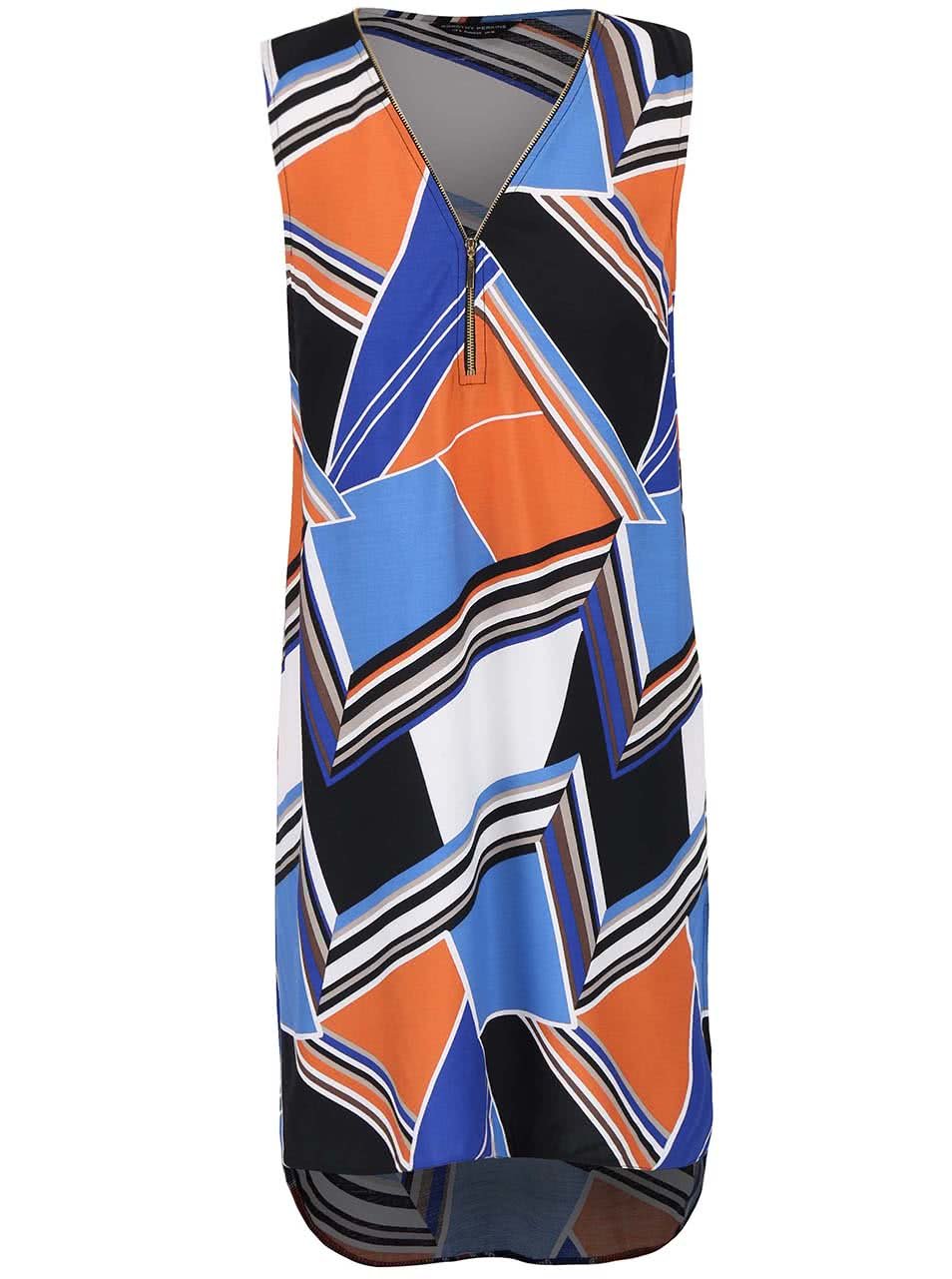 Modro-oranžové šaty s geometrickým vzorem Dorothy Perkins