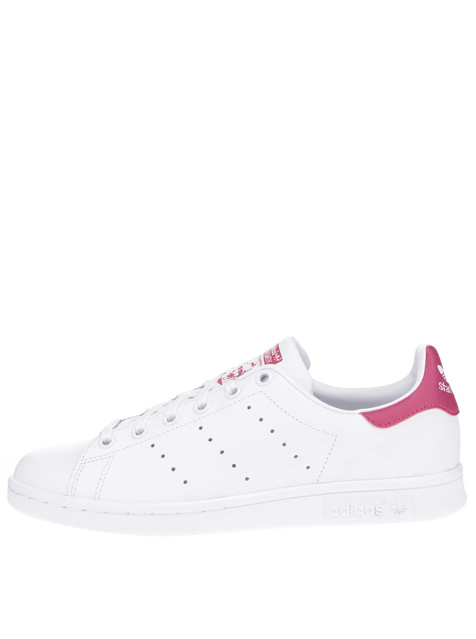 Bílé dámské kožené tenisky s růžovými detaily adidas Originals Stan Smith