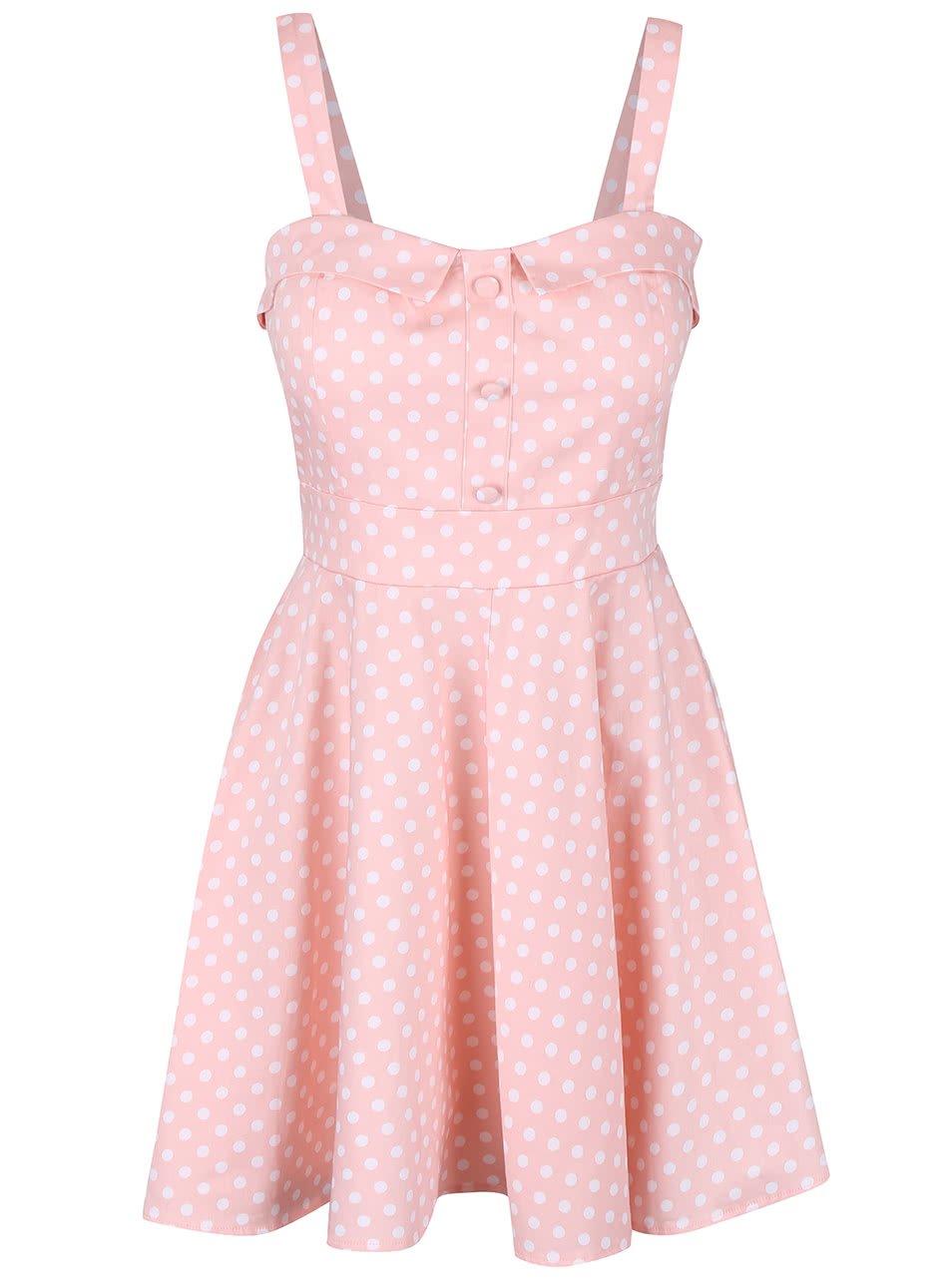 Růžové šaty s bílými puntíky Apricot