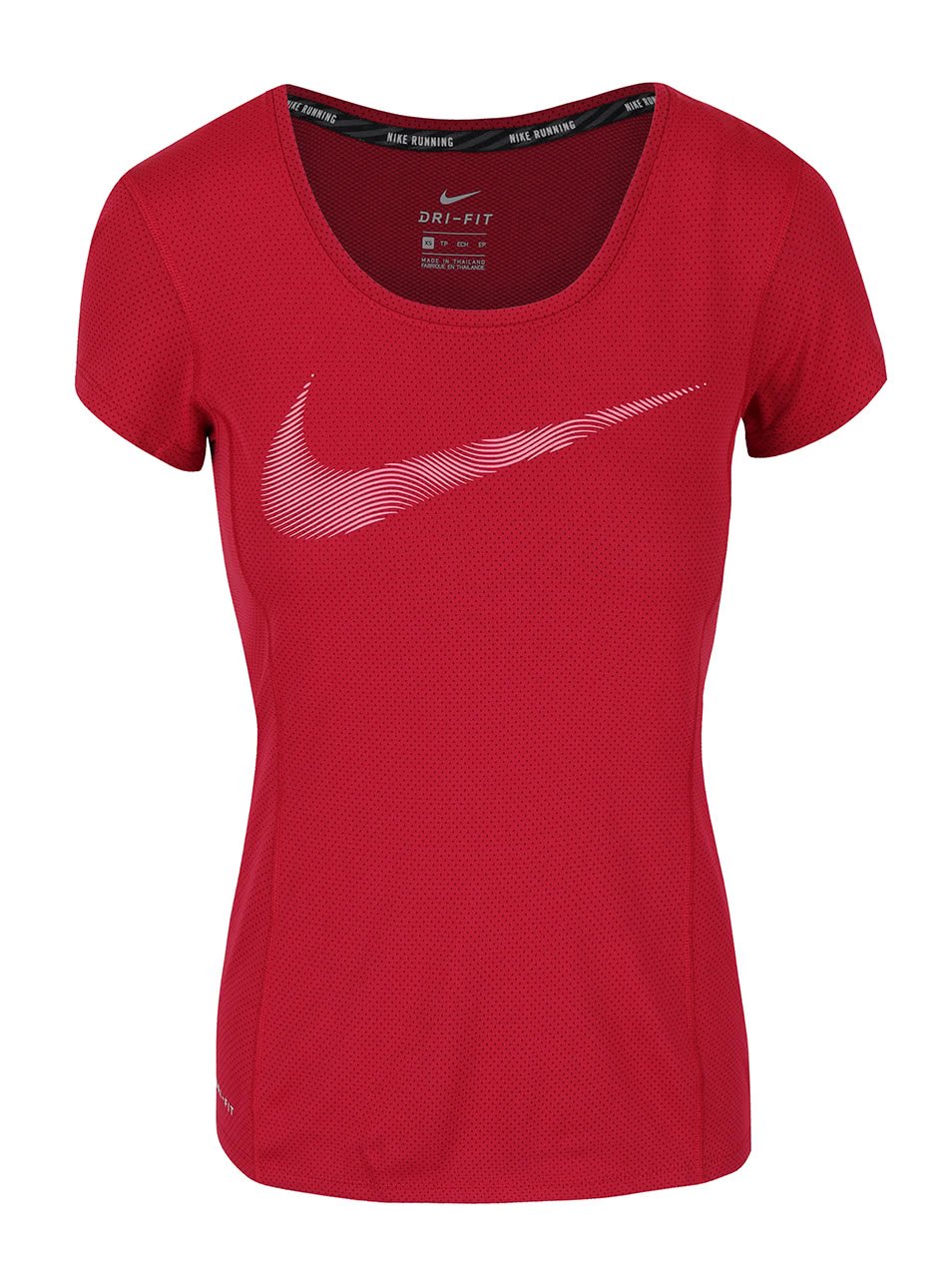Vínové dámské funkční tričko Nike Dry Contour