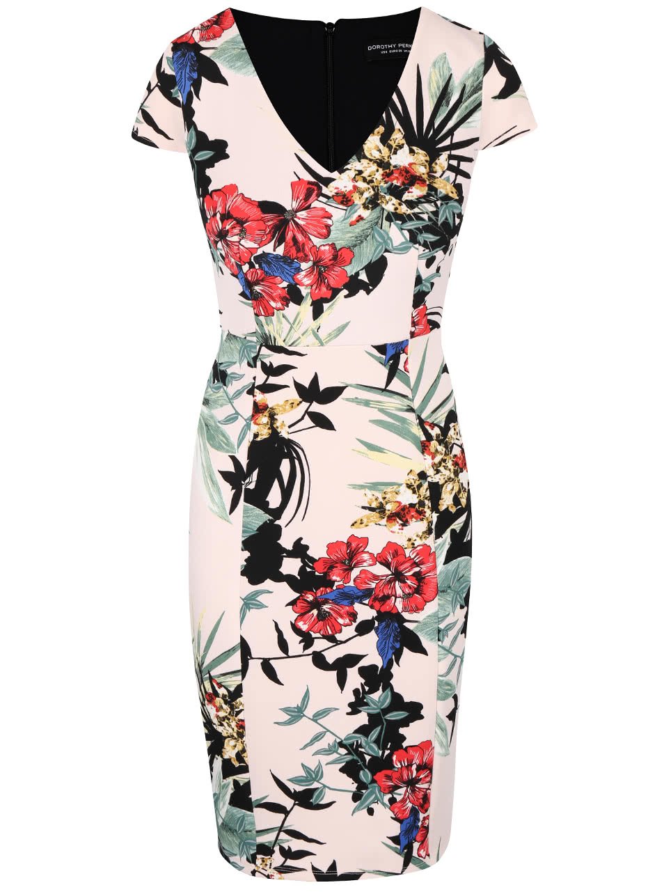 Krémové pouzdrové šaty s květovaným vzorem Dorothy Perkins