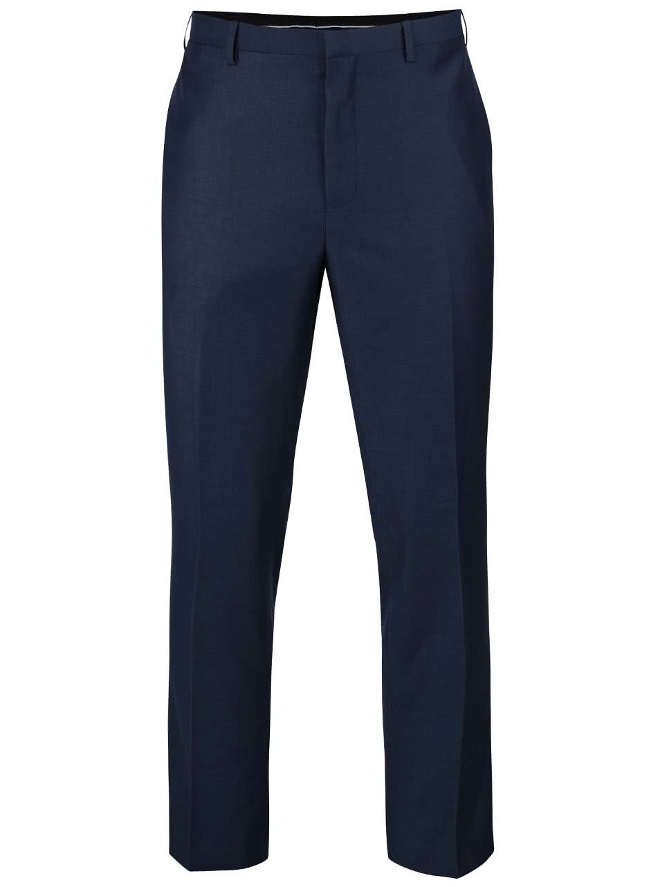 Modré slim fit formální kalhoty s puky Burton Menswear London