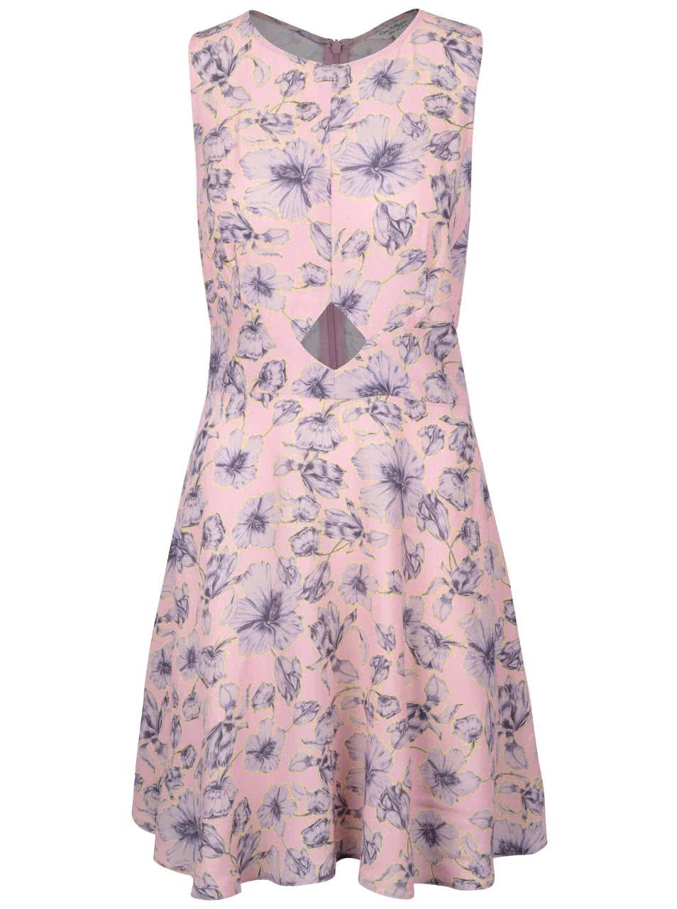 Světle růžové květinové šaty Miss Selfridge