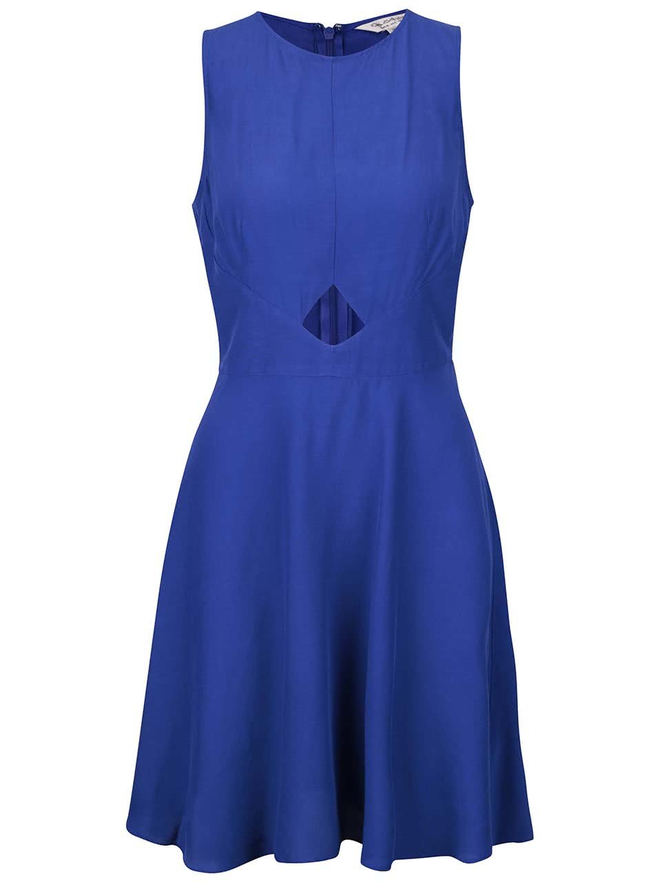 Modré šaty s průstřihem v pase Miss Selfridge