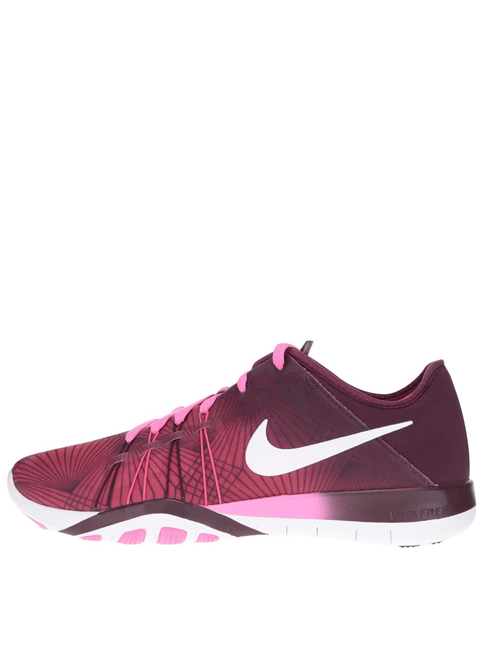 Růžovo-vínové dámské tenisky Nike Free 6 Print