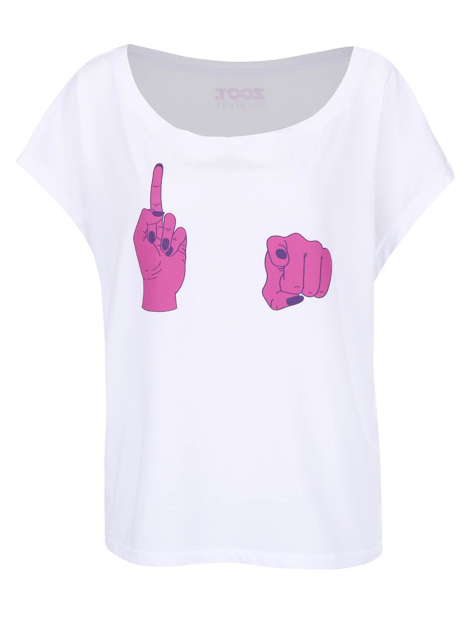 Bílé dámské volnější tričko ZOOT Originál Fuck You