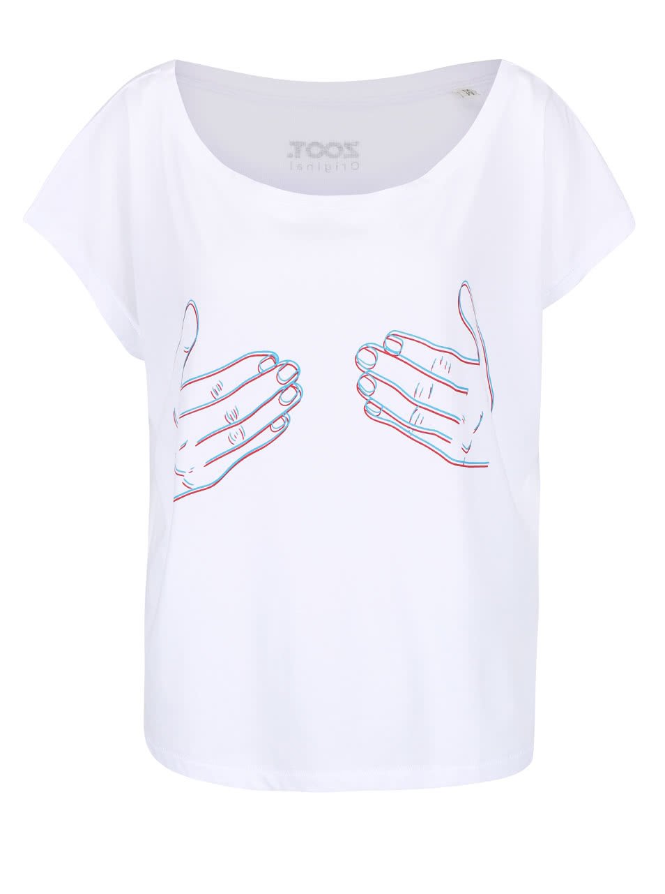Bílé dámské volnější tričko ZOOT Originál Hands
