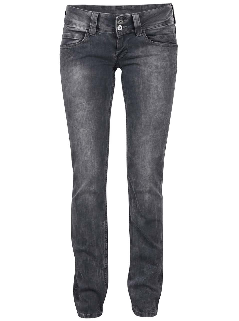 Šedé dámské regular fit džíny s nízkým pasem Pepe Jeans Venus