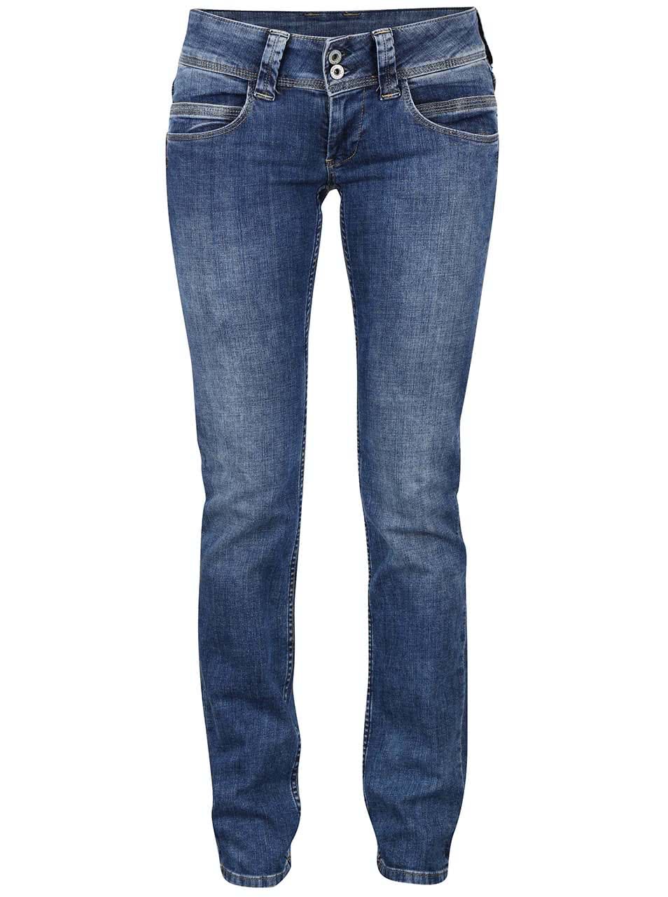 Modré dámské džíny s nízkým pasem Pepe Jeans Venus