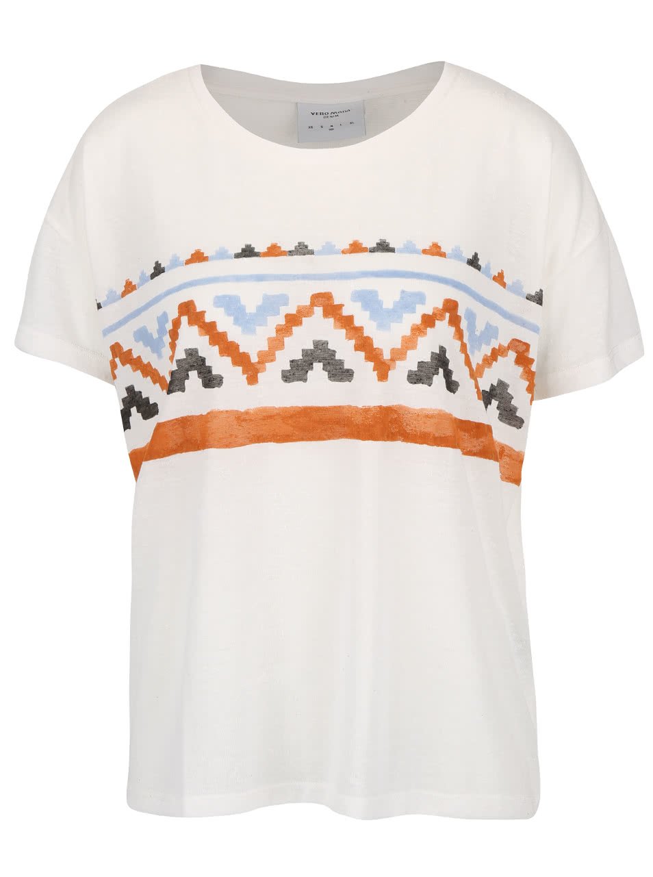 Krémové tričko se vzorem Vero Moda Inka