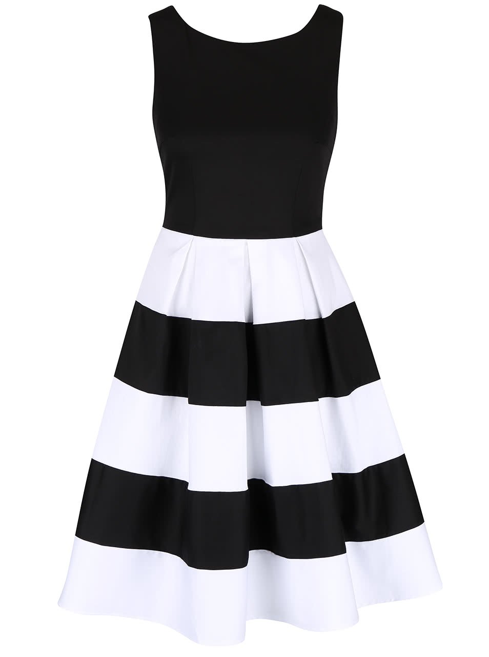 Černo-bílé šaty s pruhovanou sukní Dolly & Dotty Anna