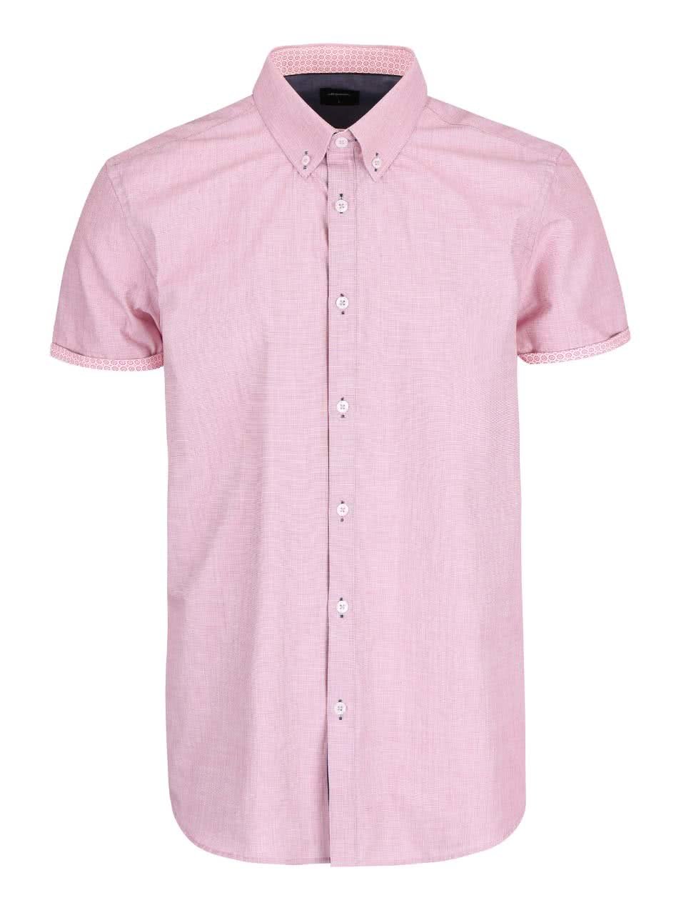 Růžová košile s krátkým rukávem Burton Menswear London