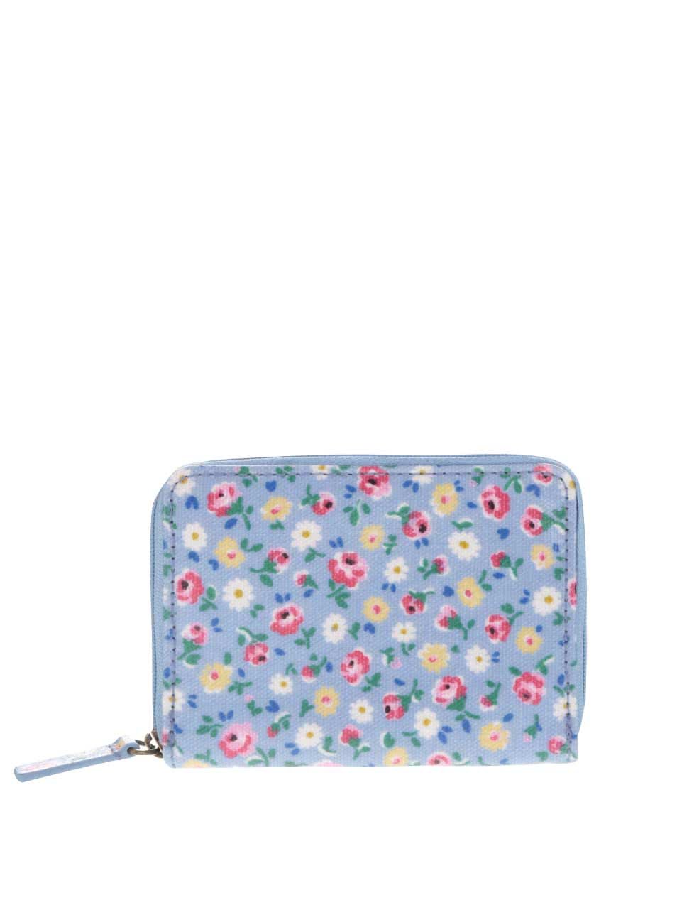 Modrá květovaná miniaturní peněženka na zip Cath Kidston