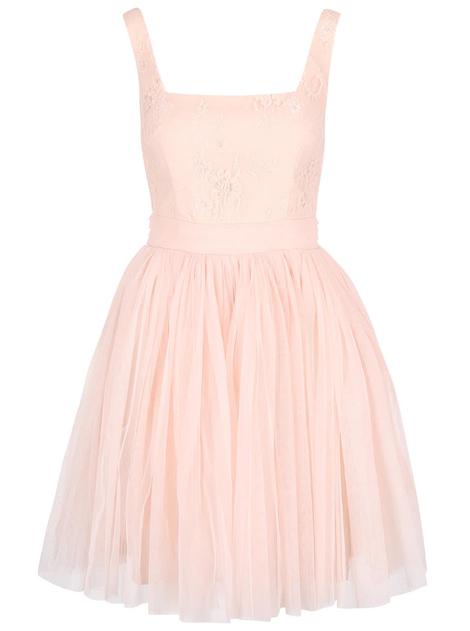 Světle růžové šaty s krajkovým topem Little Mistress