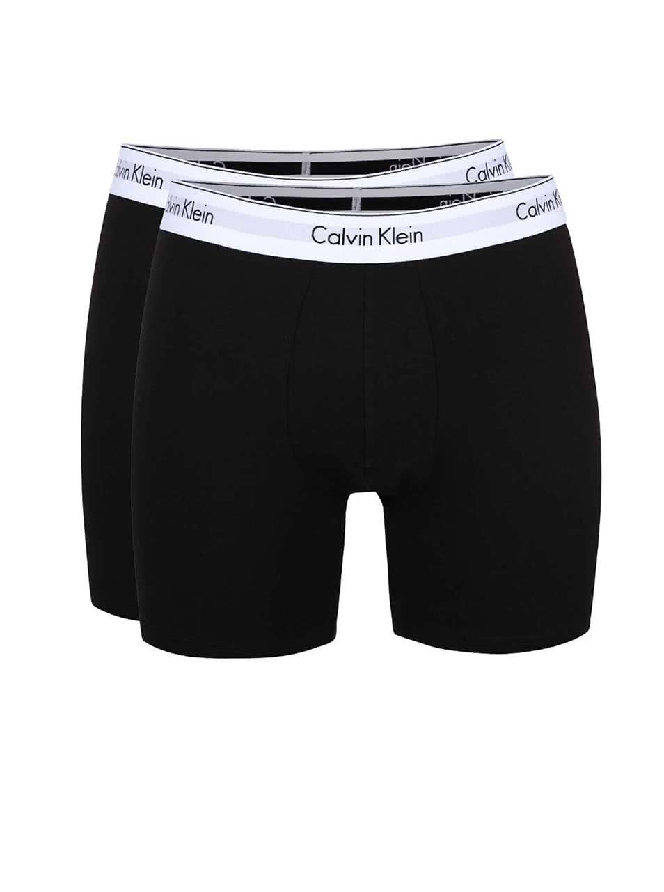 Sada dvou delších boxerek v černé barvě Calvin Klein