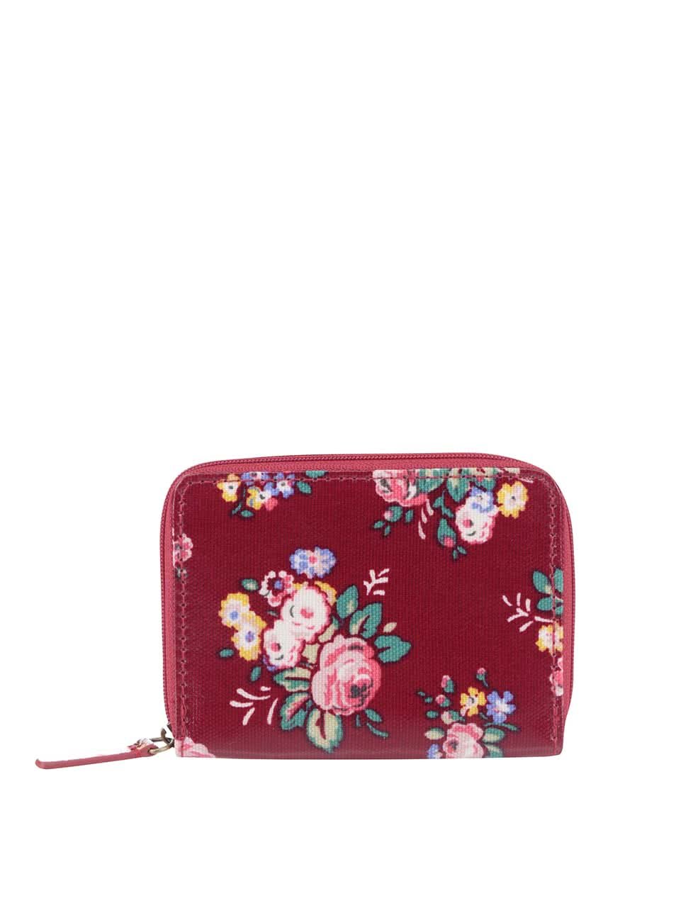 Červená miniaturní peněženka na zip s květinovým motivem Cath Kidston