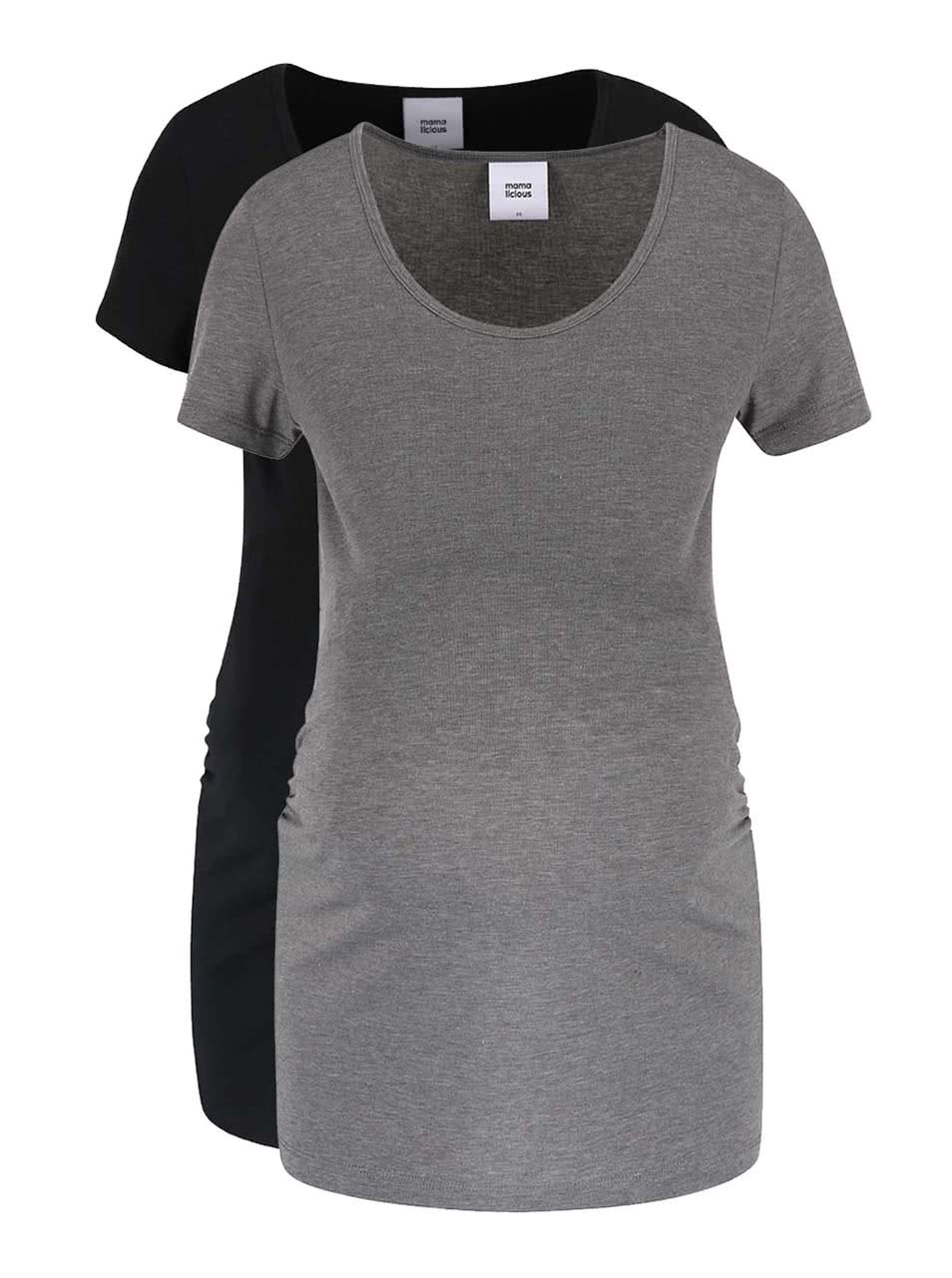 Sada dvou těhotenských triček v černé a šedé barvě Mama.licious Lea