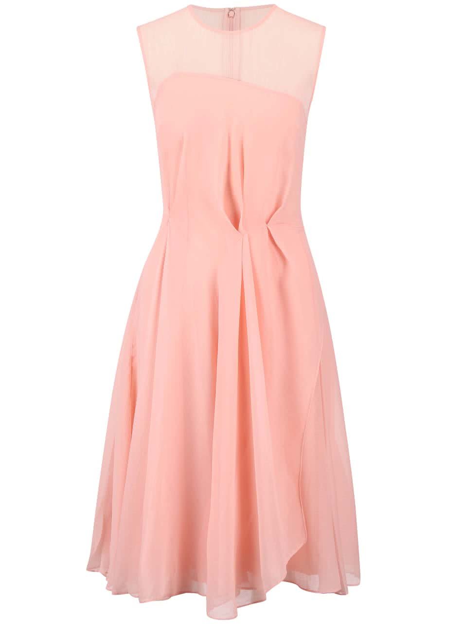 Růžové šifónové šaty French Connection Sunray